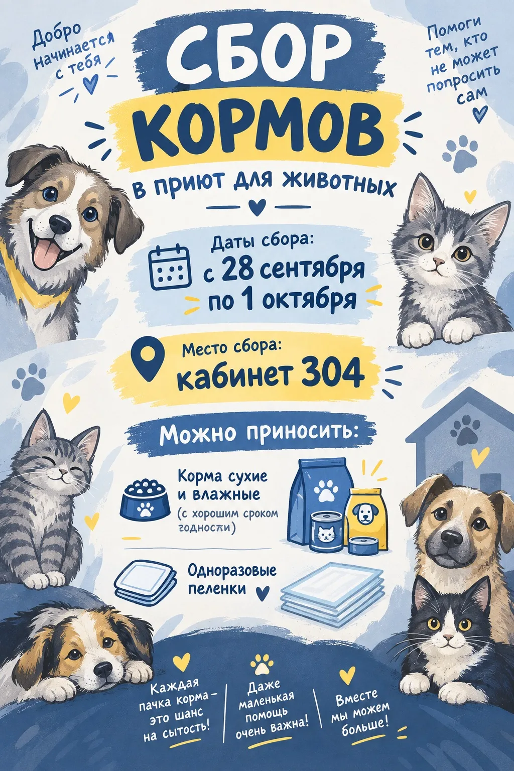❤️ Поможем хвостатым друзьям вместе! Благотворительный сбор кормов🐱