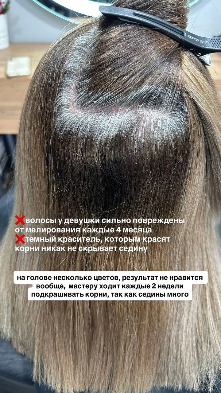 В итоге на волосах было несколько цветов и это никак не скрывало седину