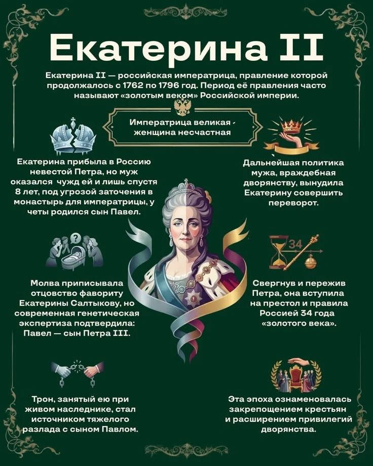 🔬 НАУКА РОССИИ: КАК ЕКАТЕРИНА II ВЛИЯЛА НА РАЗВИТИЕ НАУКИ 📜  🤴 Екатерина II — российская императрица