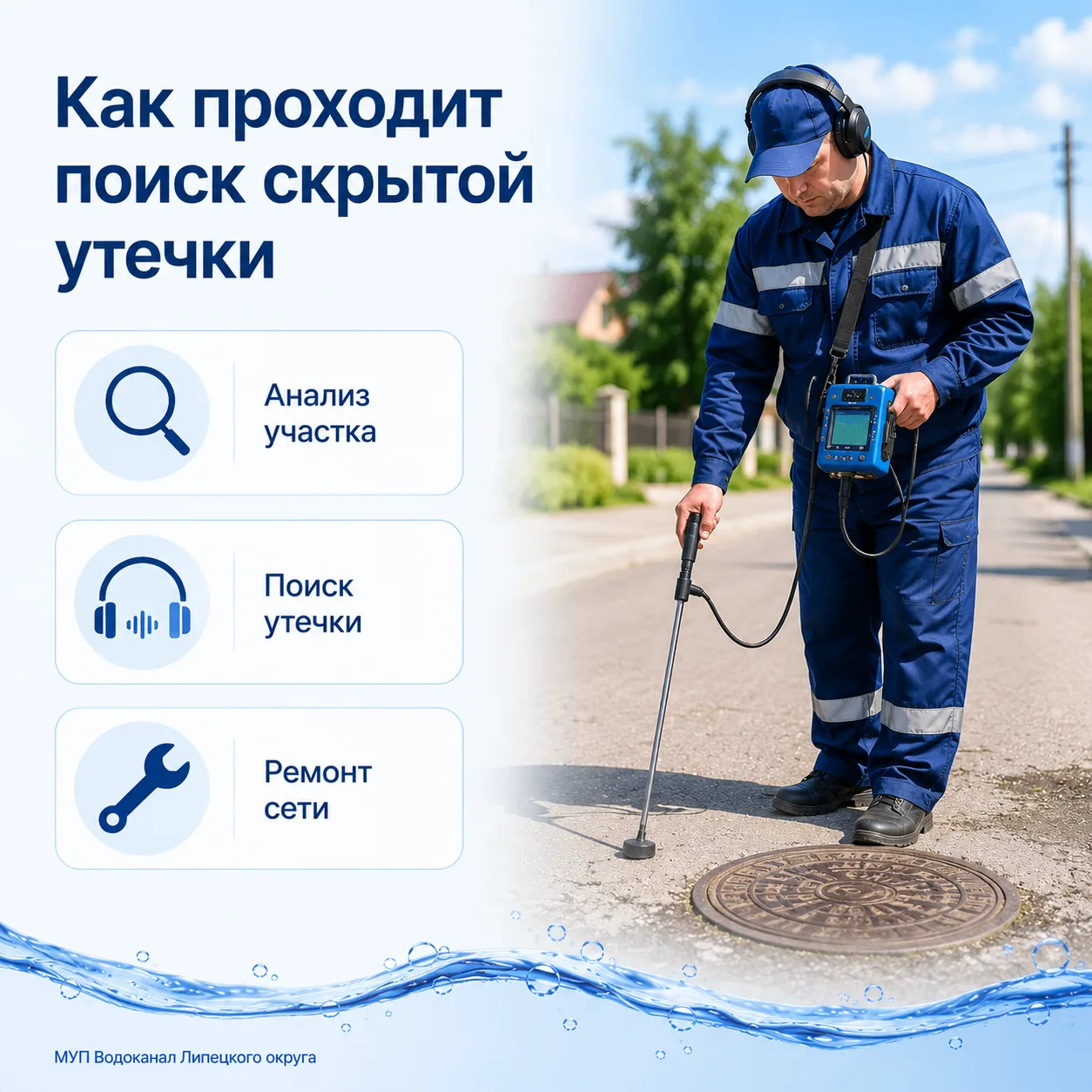 ⚙️ Как проходит поиск скрытой утечки