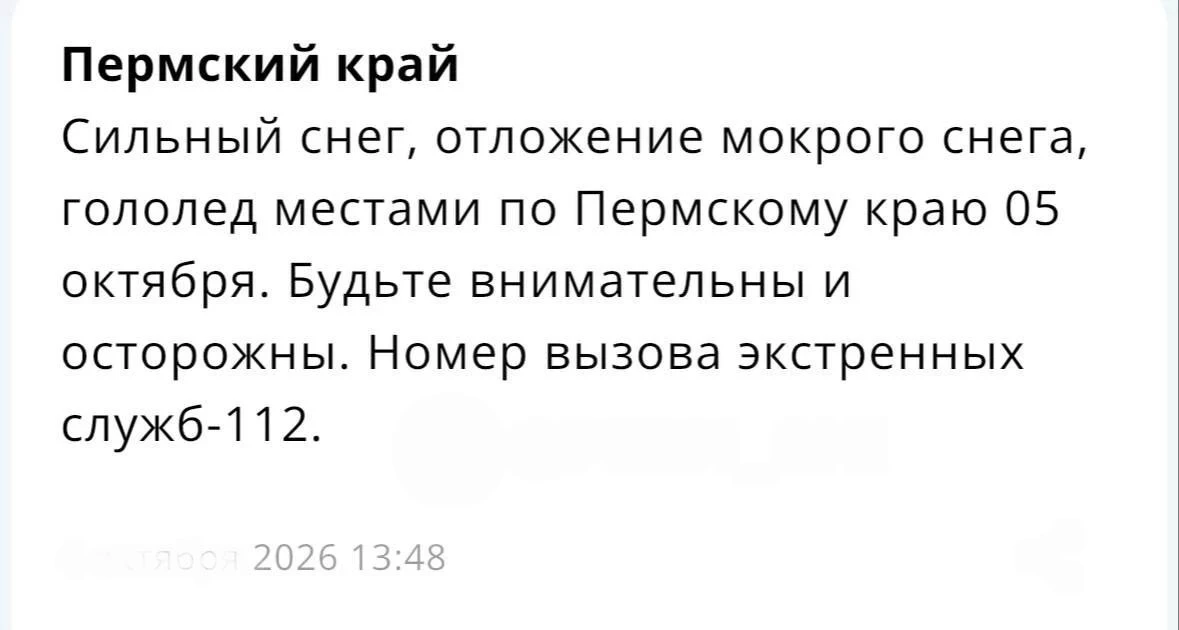 ❄️ Сильный снег пройдет завтра в Пермском крае