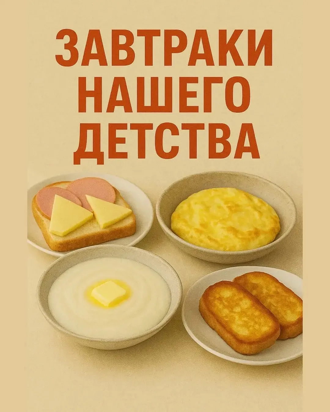 Завтраки нашего детства ❤️ 

Для тех кто хочет вернуться в детство вот Вам несколько рецептов📌

P.S