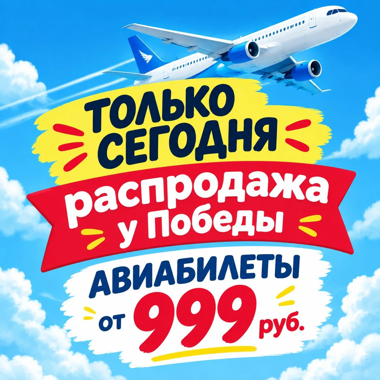 ✈️⚡️ Распродажа у «Победы»: билеты по России от 999 ₽ в одну сторону!