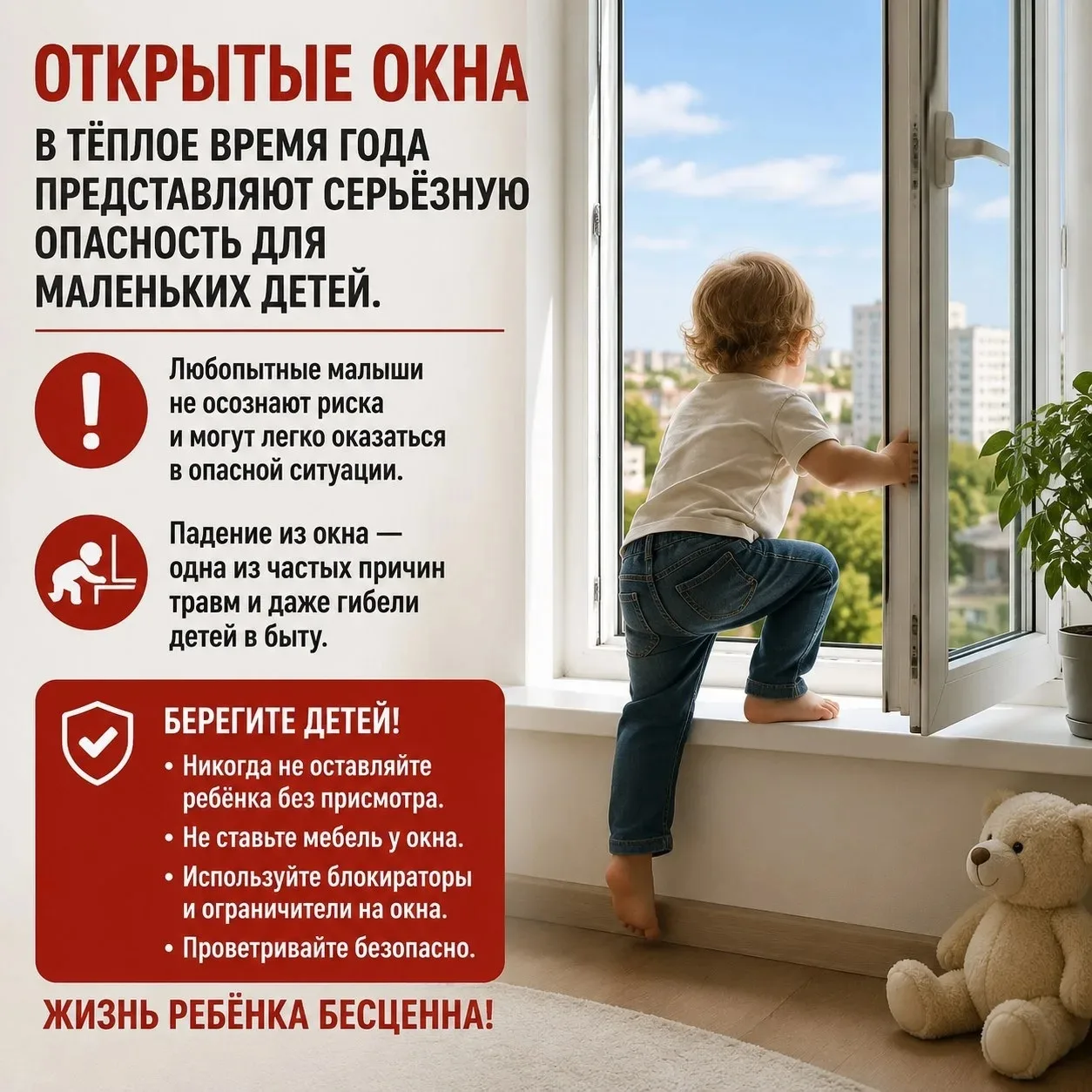 Памятка: Безопасность открытого окна