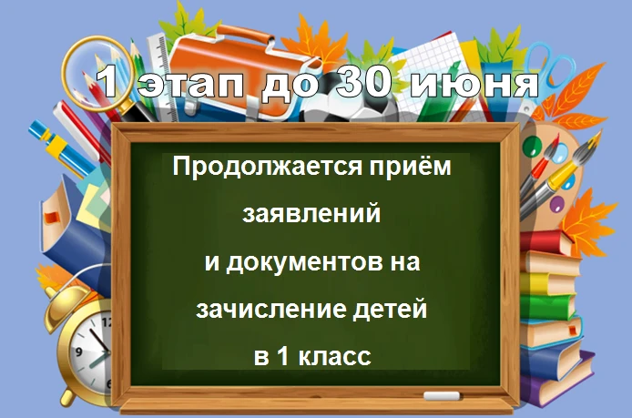 Приём заявлений в 1 класс

Первый этап приёма заявлений в первый класс продлится до 30 июня. Этот эт