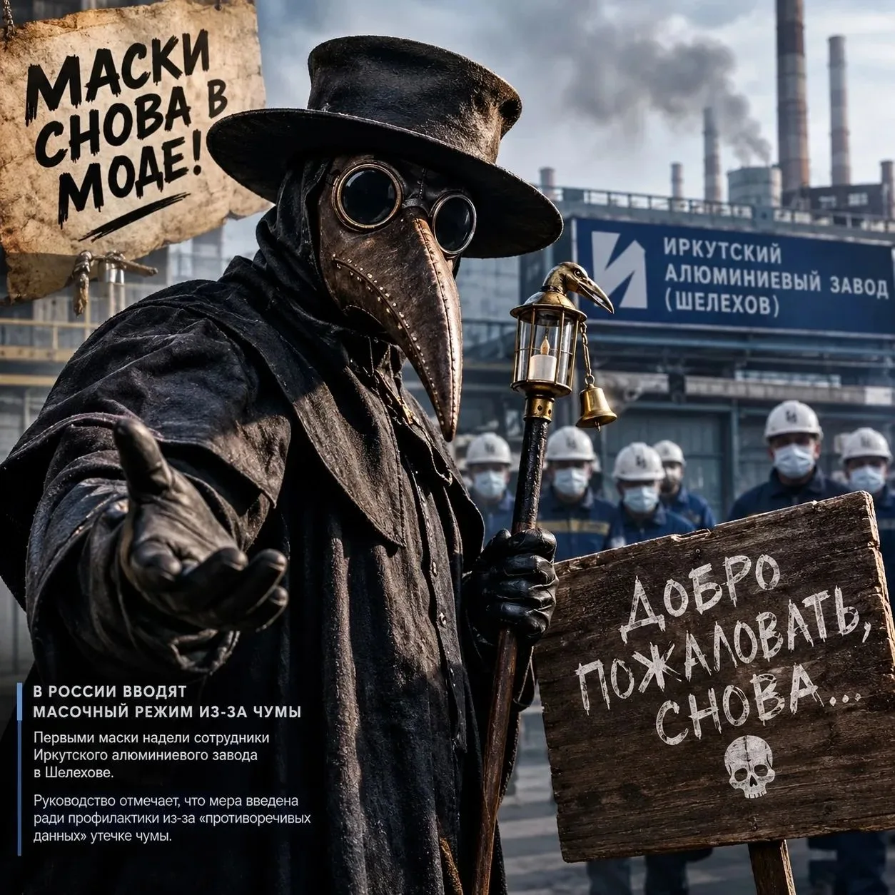 ❗️❗️Масочный режим начали вводить в России из-за чумы