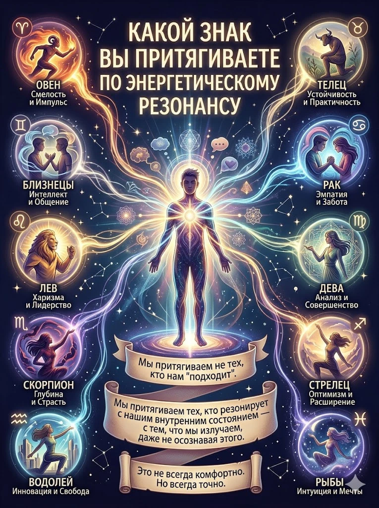 🔮  Какой знак вы притягиваете по энергетическому резонансу