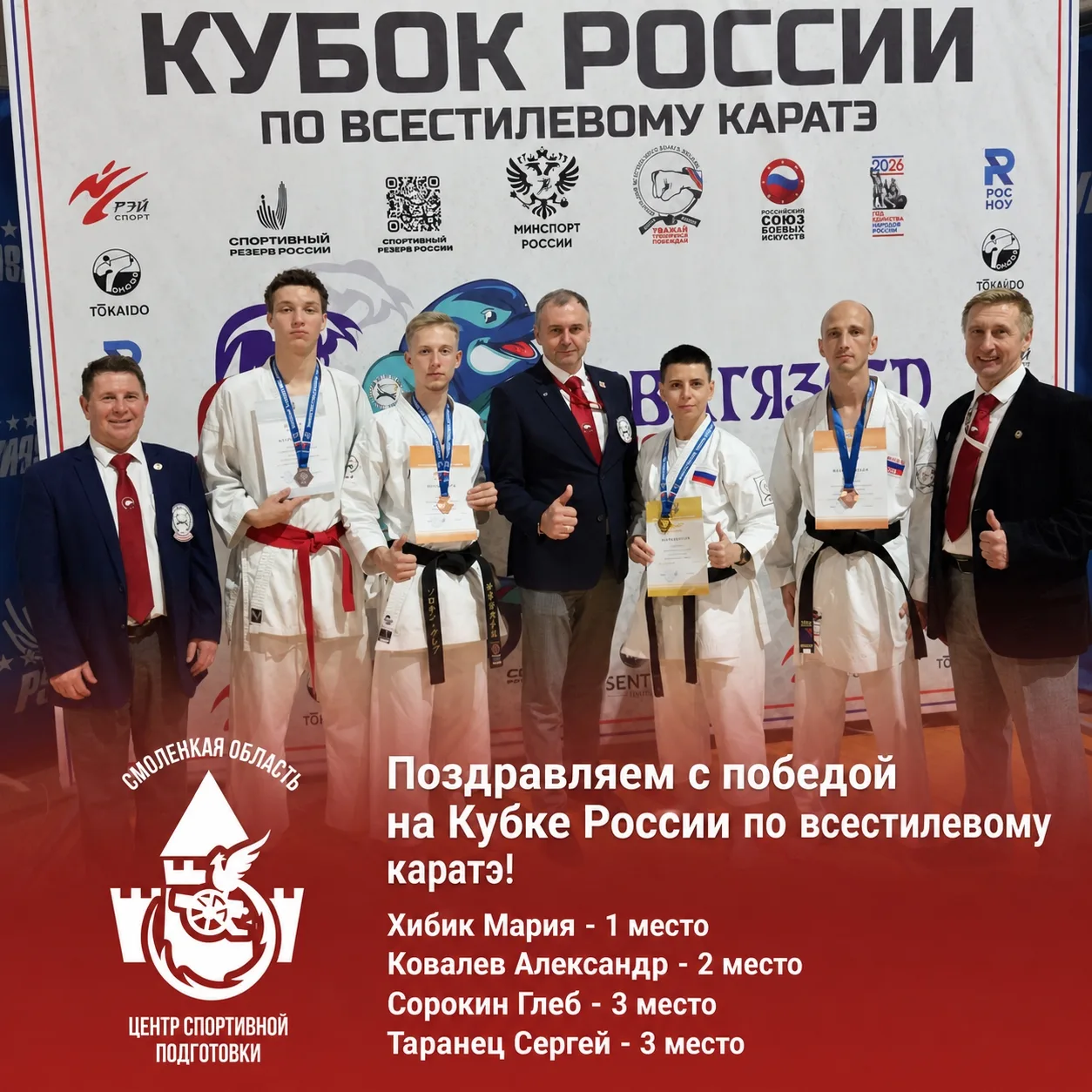От всей души поздравляем нашу сборную Смоленской области с успешным выступлением на Куб...