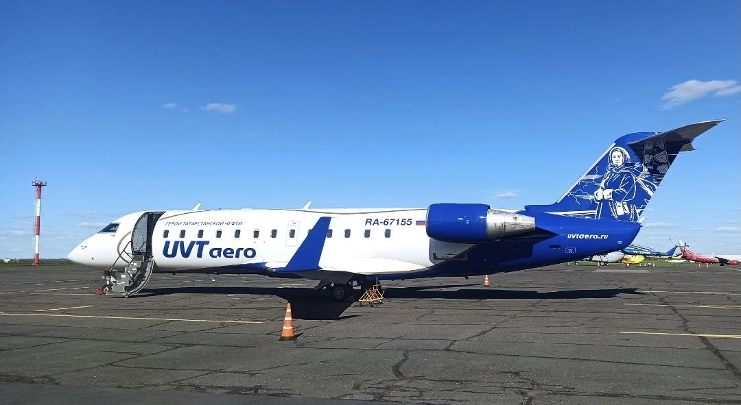 ✈️ В нашем аэропорту побывал самолёт авиакомпании «ЮВТ АЭРО» со специальной ливреей ✈️