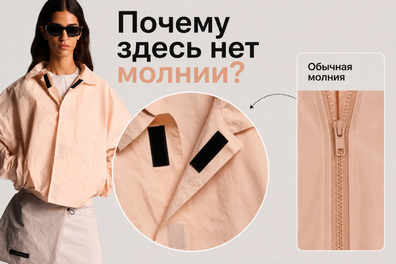 🔍 Почему USHATAVA вместо молнии выбрали велкро?