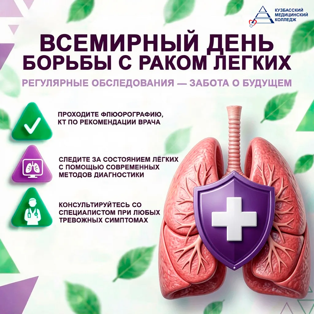 📆 Сегодня, 1 августа – Всемирный день борьбы с раком лёгкого!