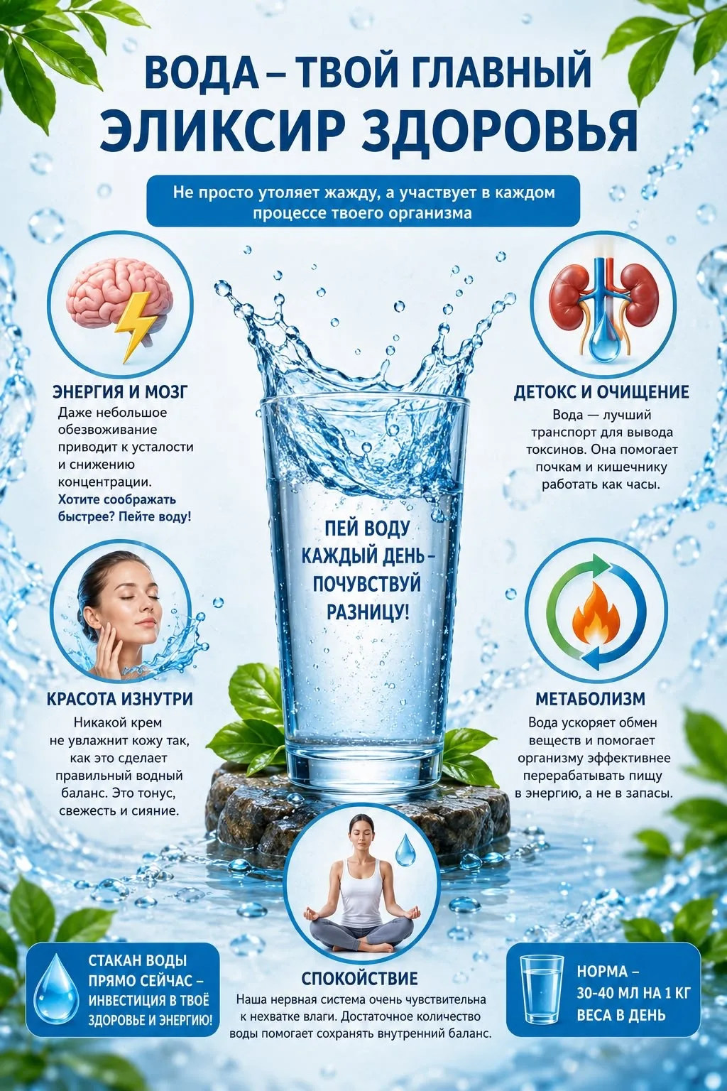 💦 Вода - твой главный эликсир здоровья!