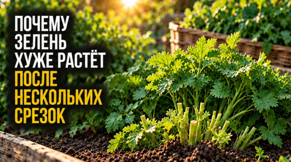Почему зелень хуже растёт после нескольких срезок