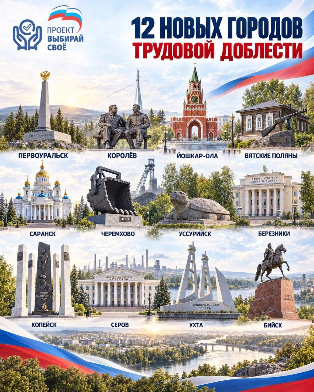 🇷🇺 У России стало на 12 городов трудовой доблести больше!