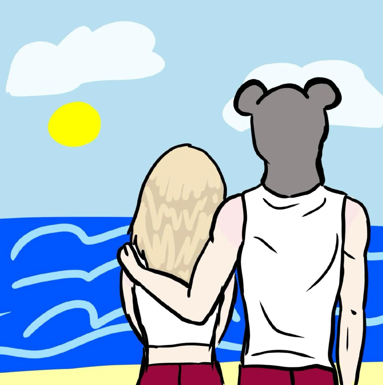 Только что заметили Димы и К/Н на пляже, так с кем? 🤔❤️