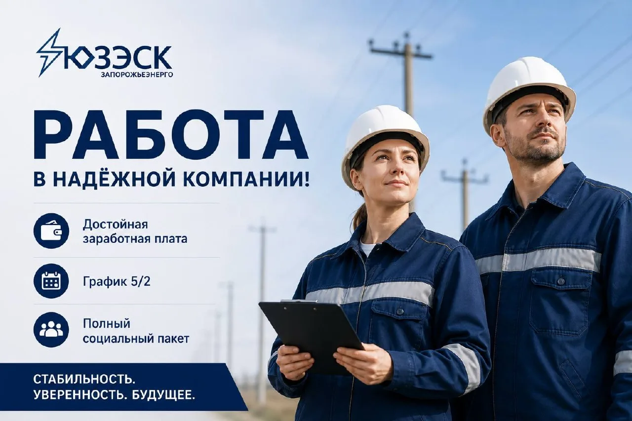 📌 «Запорожьеэнерго» — филиал АО «Юго-Западная ЭСК» приглашает на работу!

В филиале открыты ваканси