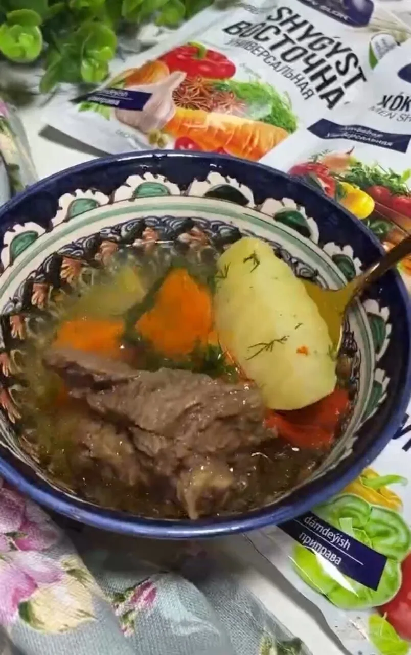 🍲 Золотистая узбекская шурпа