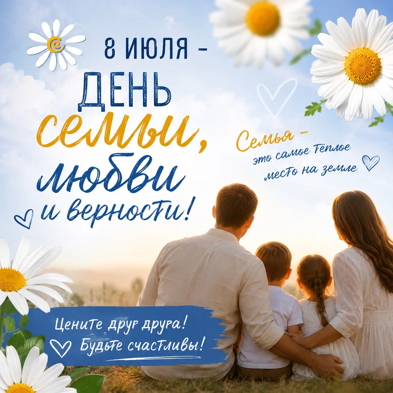 🌼С праздником! Сегодня, 8 июля, мы отмечаем один из самых тёплых, душевных и важных праздников — Де