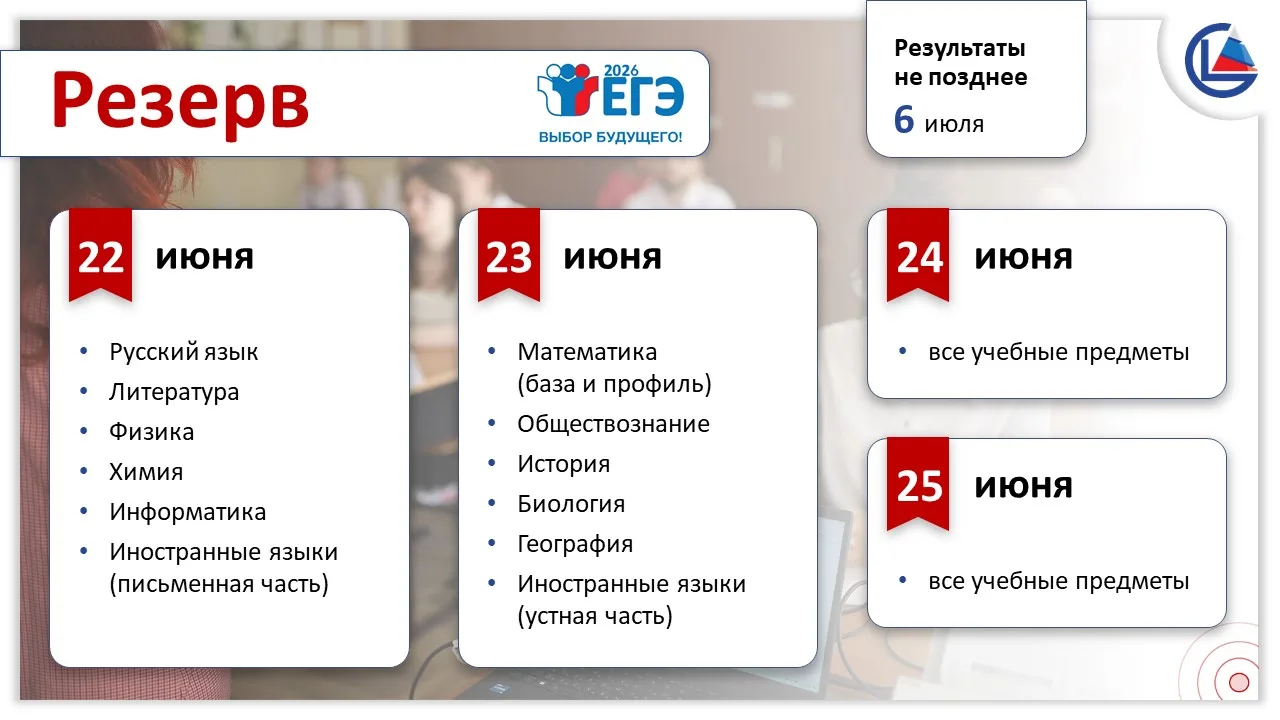 Основной период ЕГЭ 2026 года продолжают резервные дни