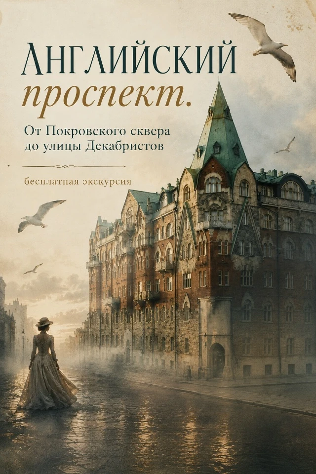 📌«Английский проспект. От Покровского сквера до улицы Декабристов» - бесплатная экскурсия
📌 Экскур