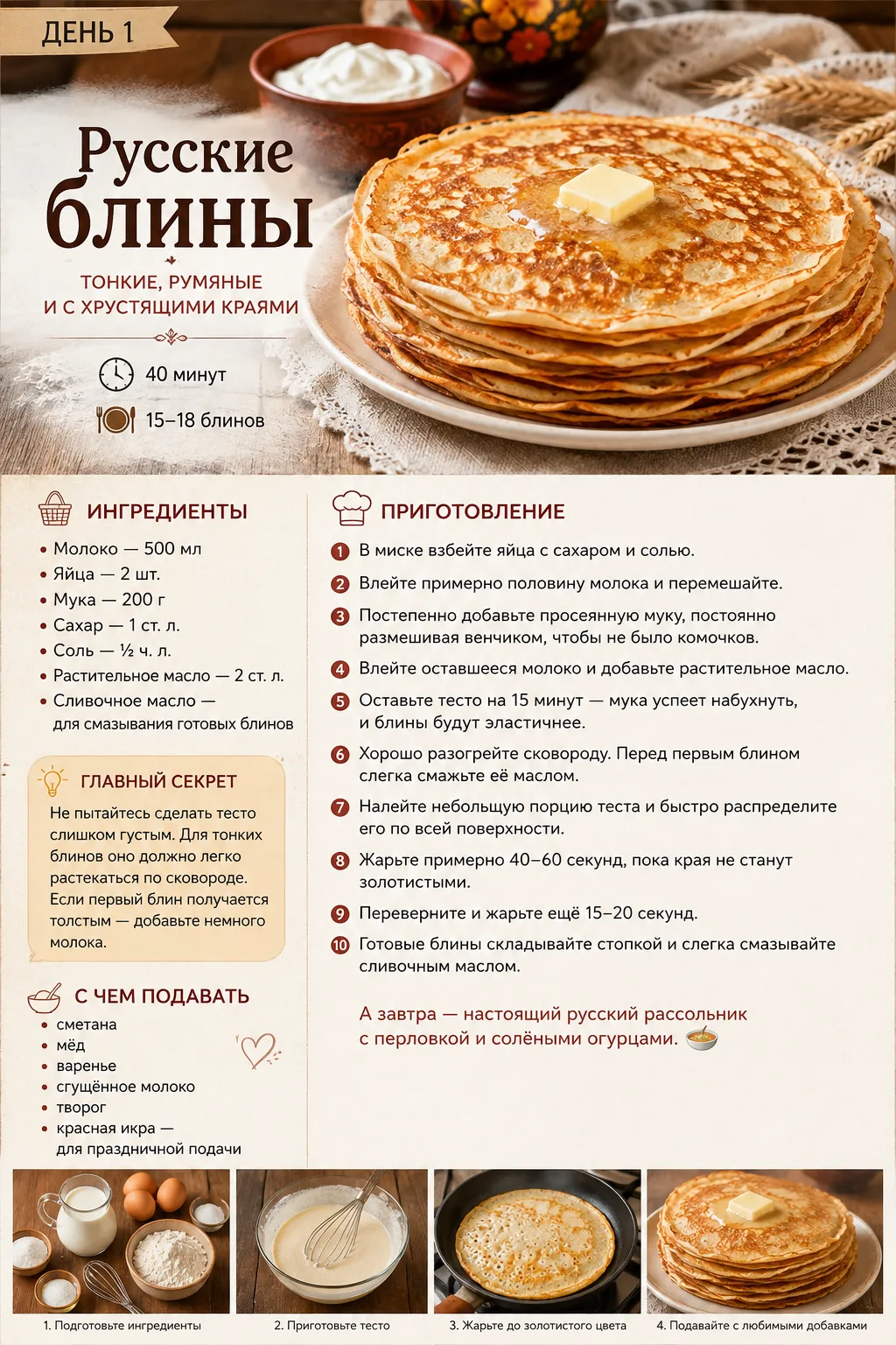 🥞  Классические русские блины
