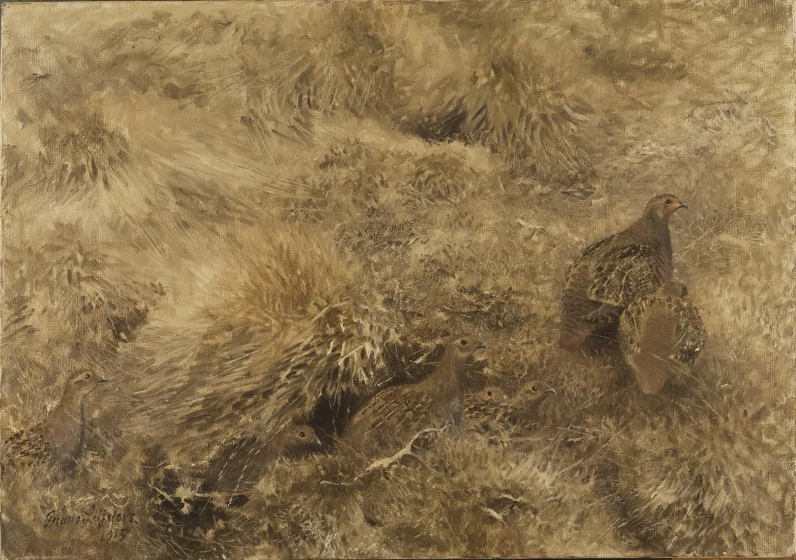 "Осенний пейзаж с куропатками", 1913