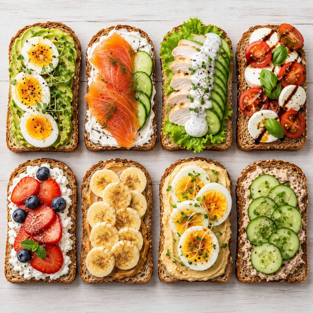 🥪 8 ПП-бутербродов для быстрого перекуса

Основа для всех — цельнозерновой хлеб.

🥑 Авокадо + яйцо