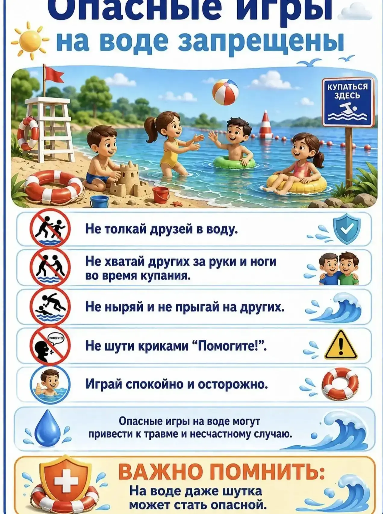 🌊 Как отдыхать у воды безопасно: простые правила, которые спасают жизни 🌊

После трагических случа