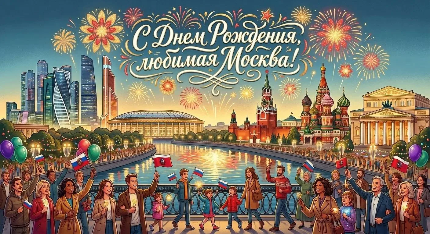 С днем Рождения, любимая столица! С Днем города, дорогая Москва! 🎉