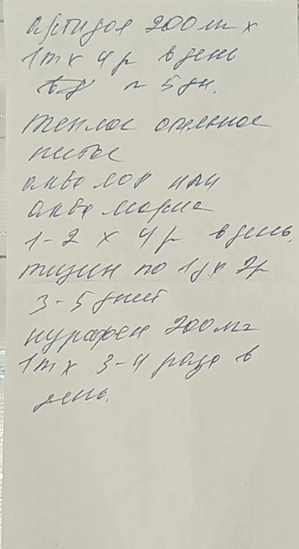 Добрый день, село Анюйск. 2 октября была на приеме у фельдшера. Она прописала мне препа...