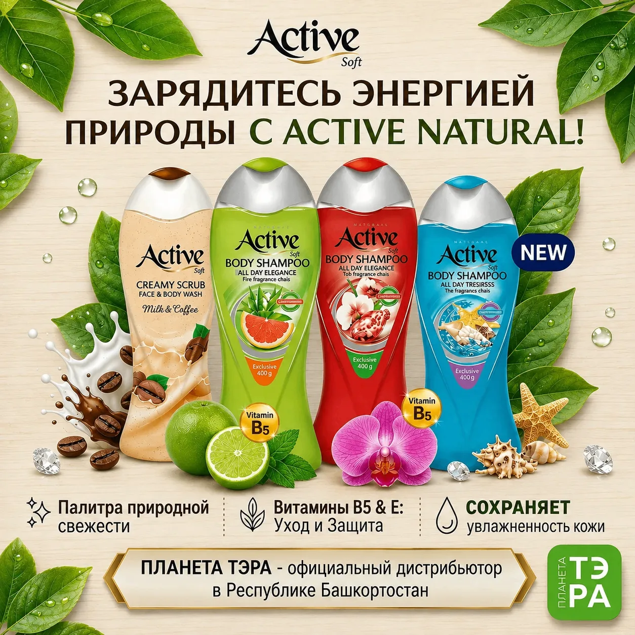 🌿 Свежесть и уход каждый день с Active!