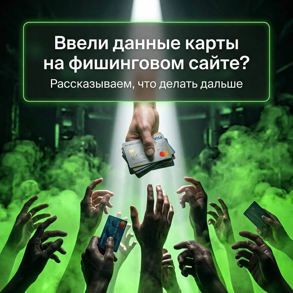 😱 Ввели данные карты на фишинговом сайте? Рассказываем, что делать дальше