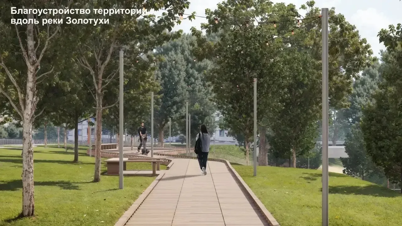 ⚡️Уже чувствуем, как тут здорово будут гулять вологжане! 

На визуализациях – территория вдоль реки 