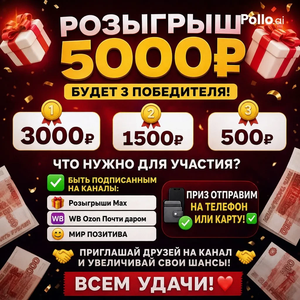 🎁 🎁 Розыгрыш 5000 рублей!🎁