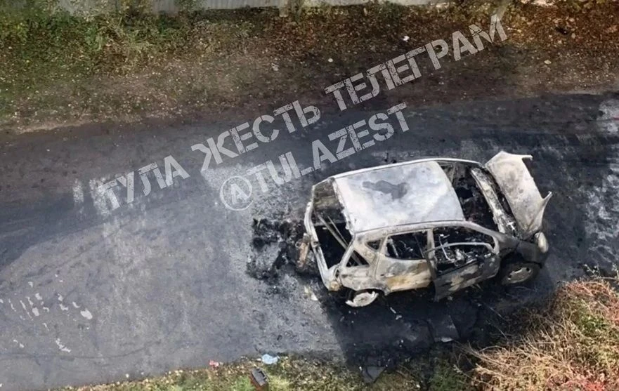 📌 В тульском поселке Косая Гора сгорел автомобиль