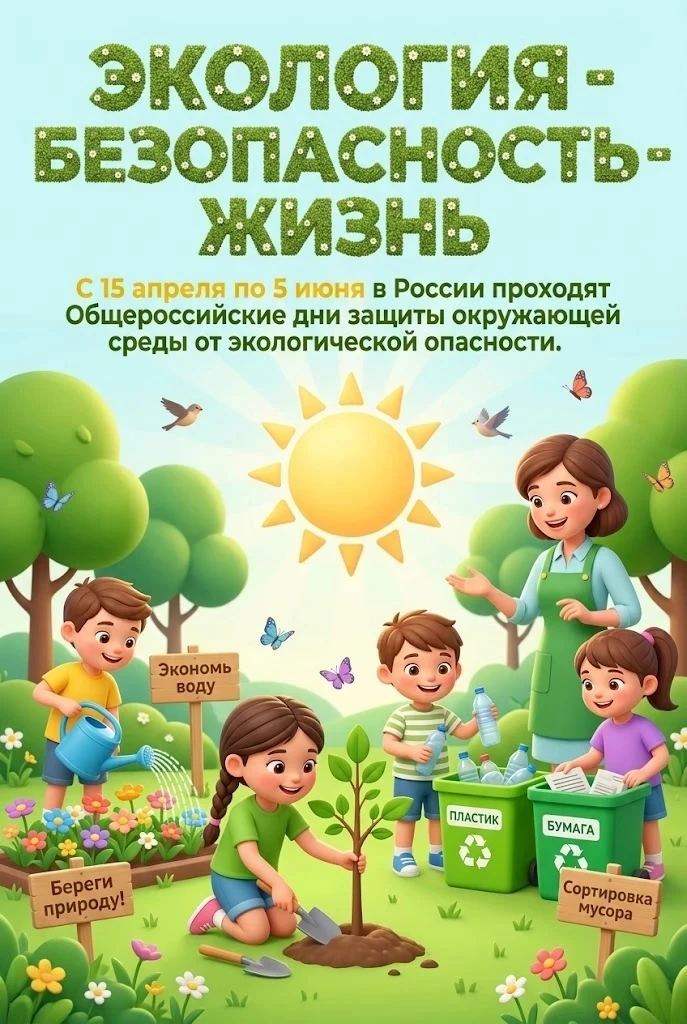 🌳 С 15 апреля по 5 июня в России проходят Общероссийские дни защиты окружающей среды от экологическ