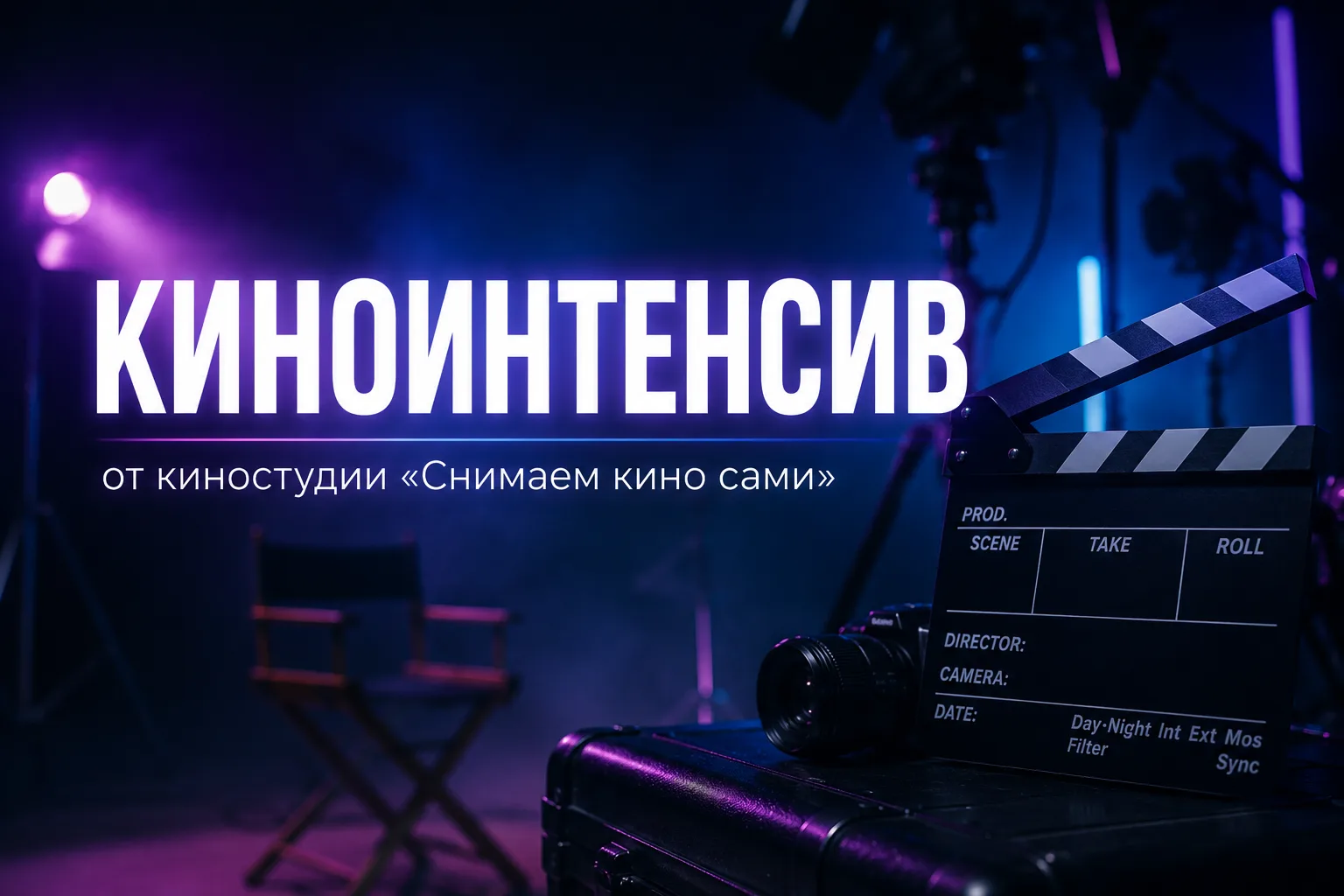 🎬 Киноинтенсив для детей 8 –16 лет 

📅 Всего 5 дней

⏰ По 3 часа в день

За это время ребёнок:

✅ 
