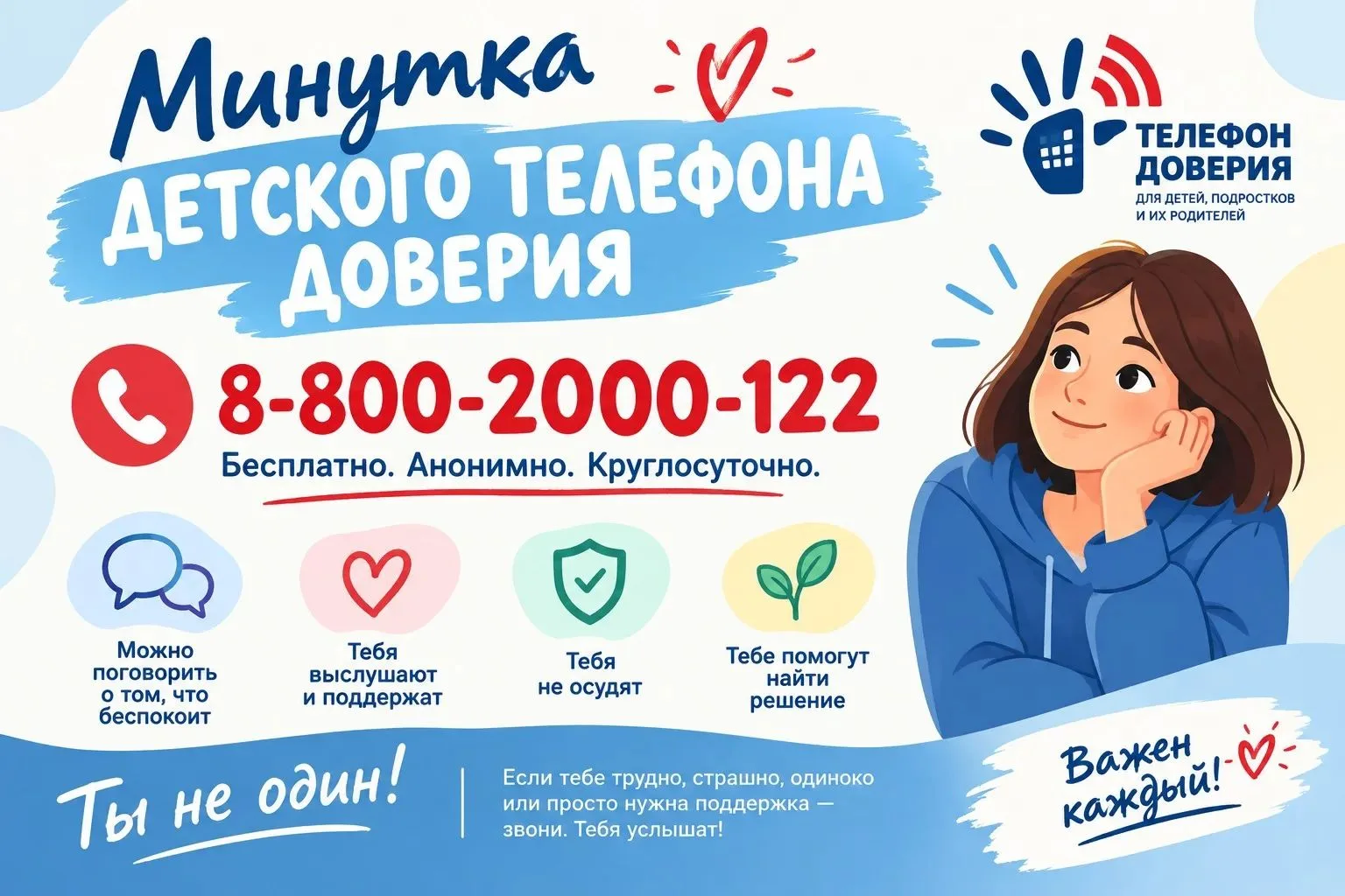 🎉 Минутка детского телефона доверия! 🎉