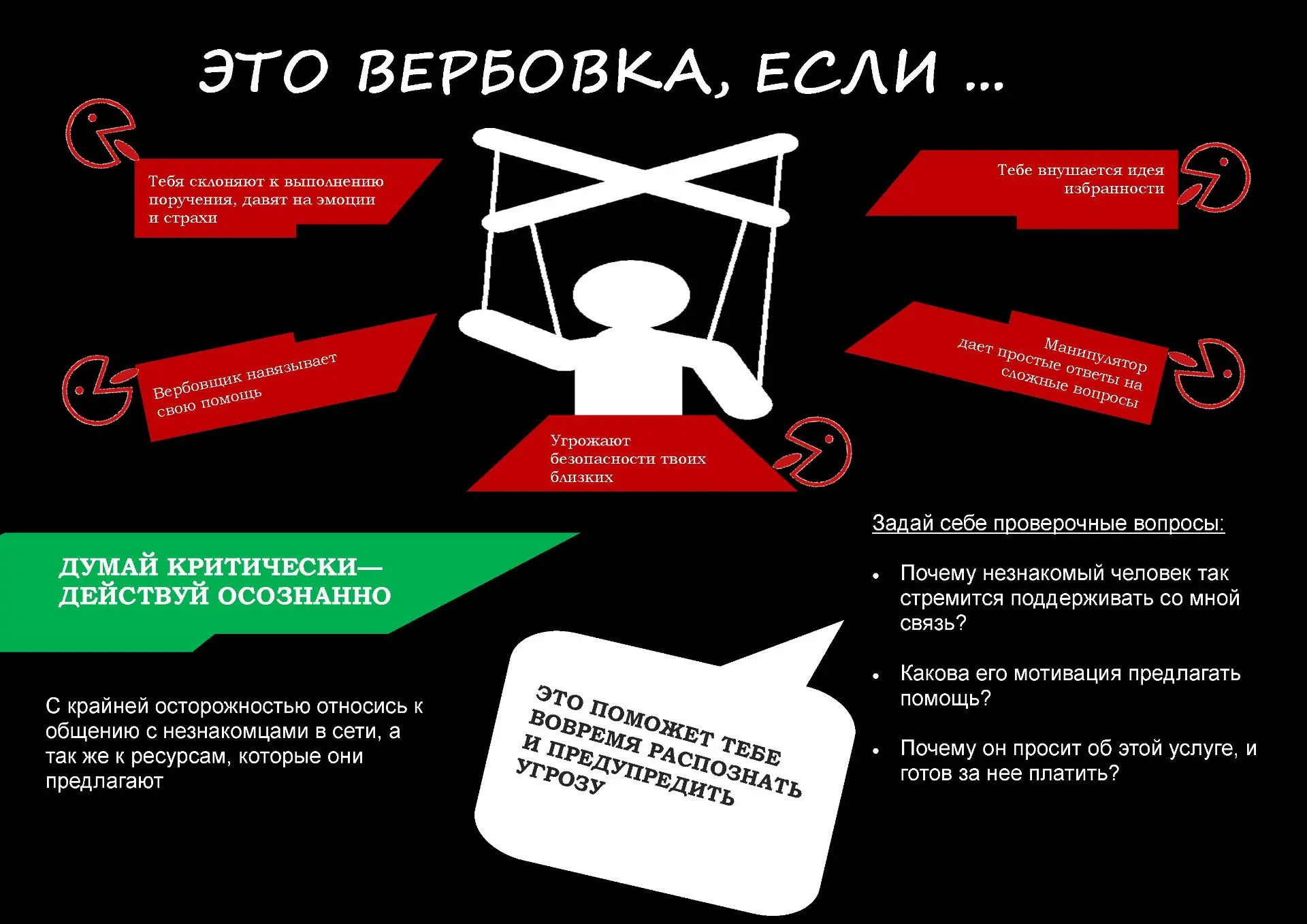 Вербовка и угрозы в онлайн‑пространстве!