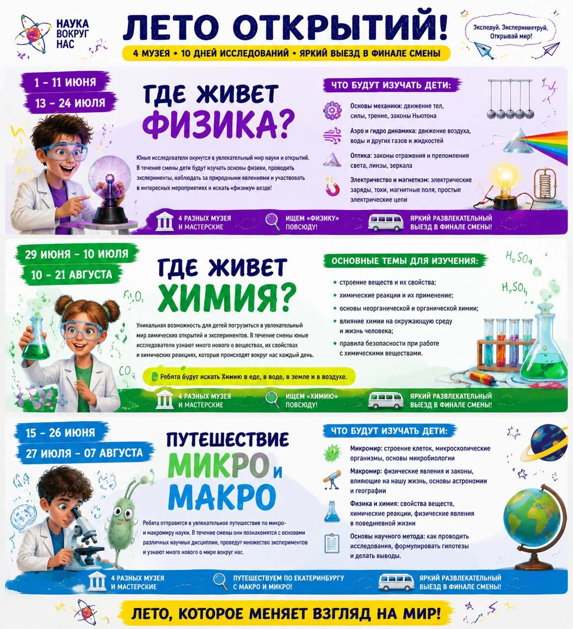 Это лето, в котором ребёнок не просто отдыхает, а проживает науку как исследование мира.

В наших см