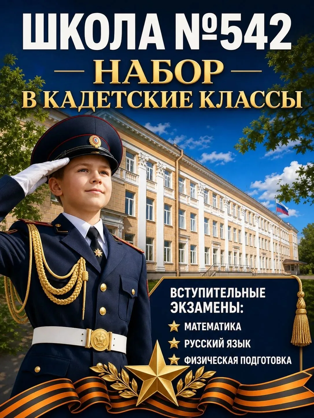 В связи с открытием с 01 сентября 2026 года в ГБОУ школа Nº 542 кадетских классов погра...