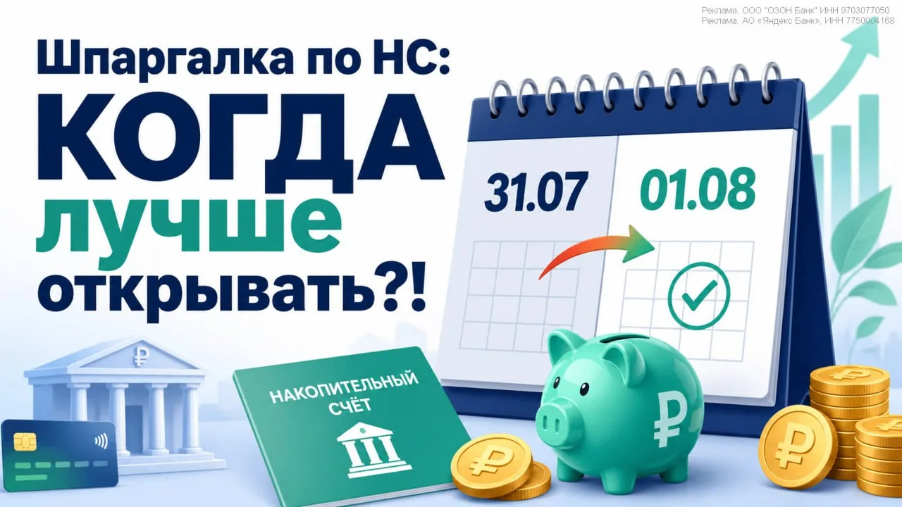 📆 Шпаргалка по НС: КОГДА лучше открывать НС

💡 Конец месяца — удобный момент, чтобы переложить ден
