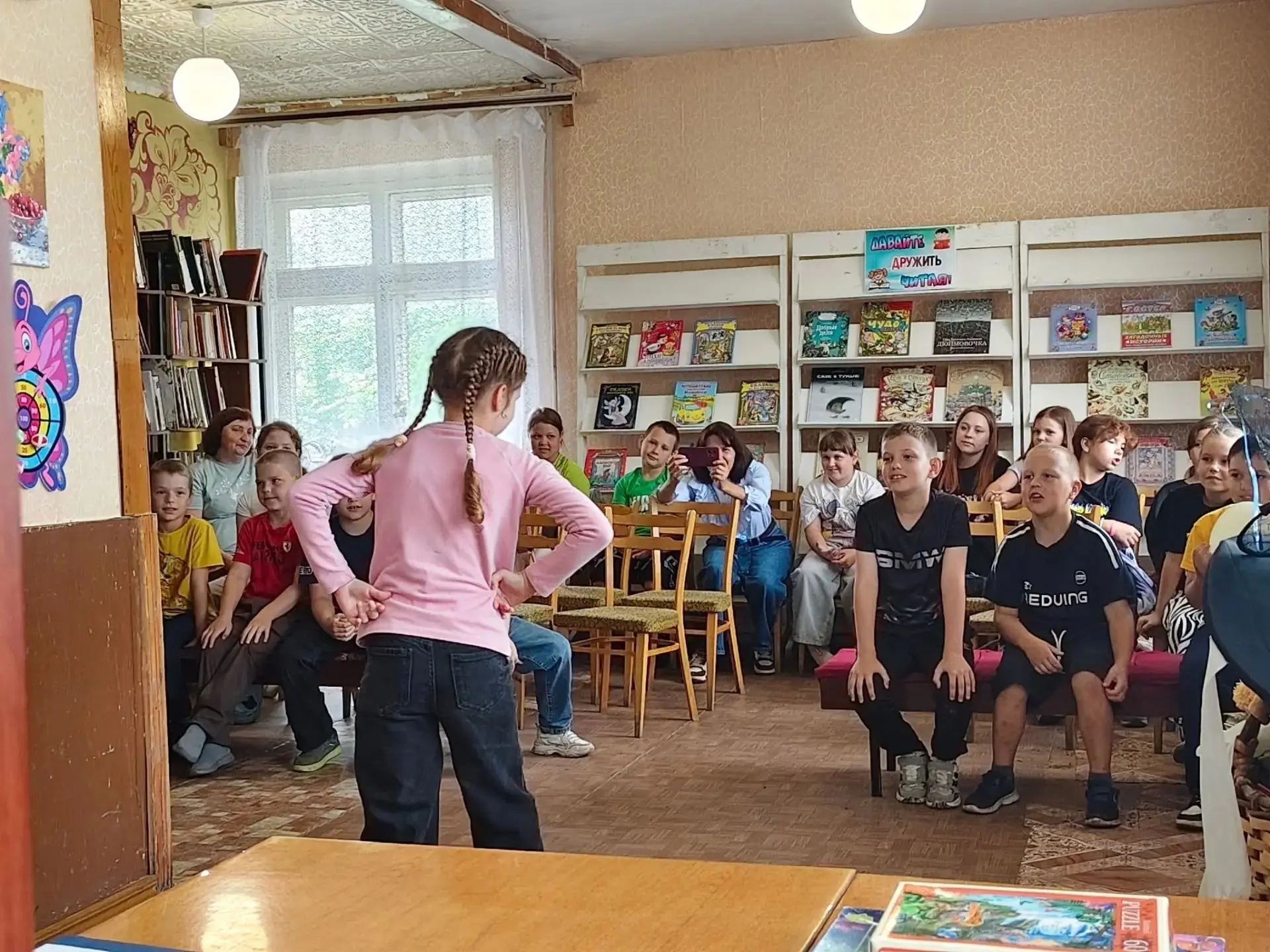 Литературая игра "В стране сказочных желаний" прошла сегодня в библиотеке с детьми из лагеря дневног
