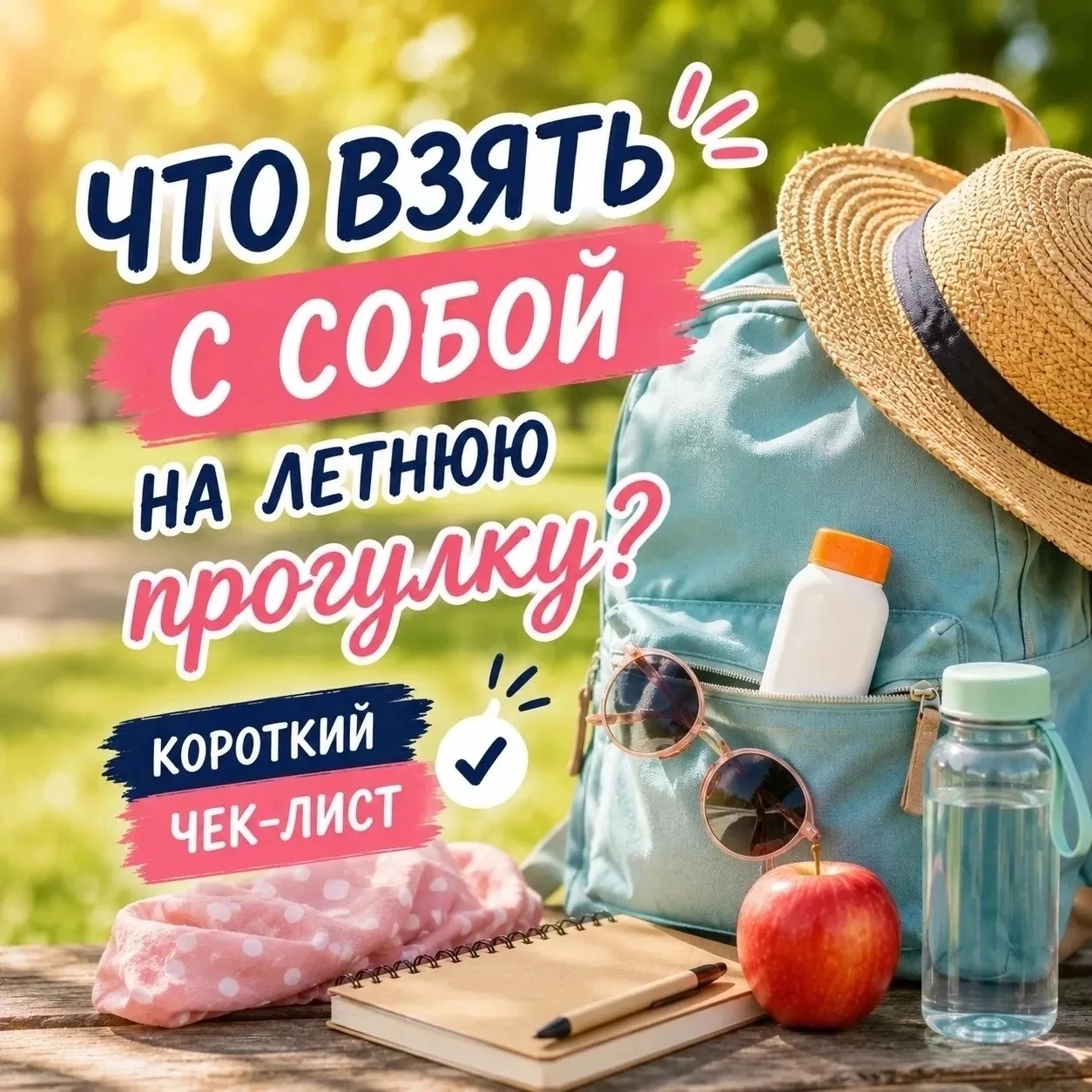 🌿 Что взять с собой на летнюю прогулку?