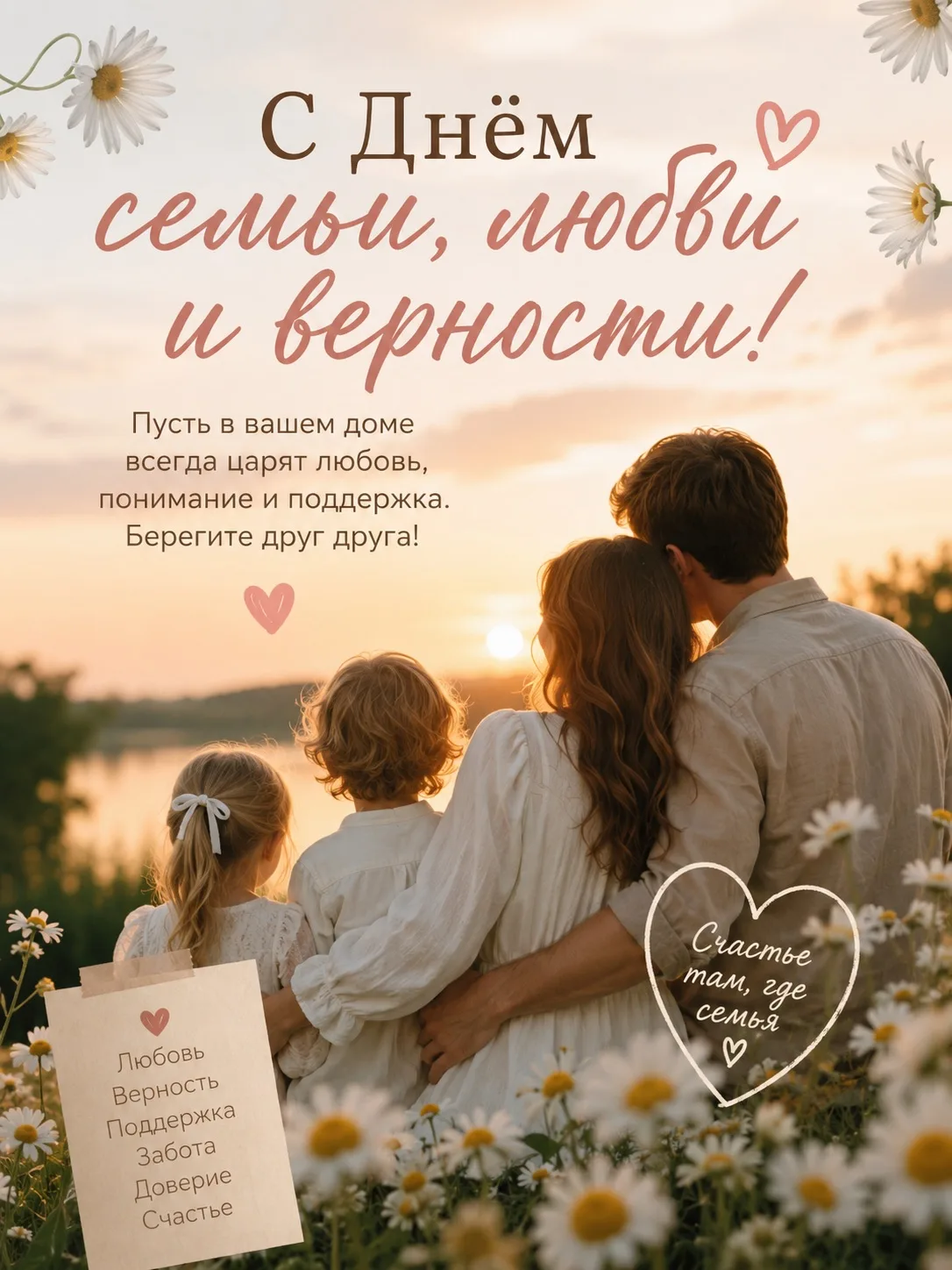 Сегодня мы отмечаем Днем семьи, любви и верности, и мы поздравляем всех с этим праздником!

Семья – 