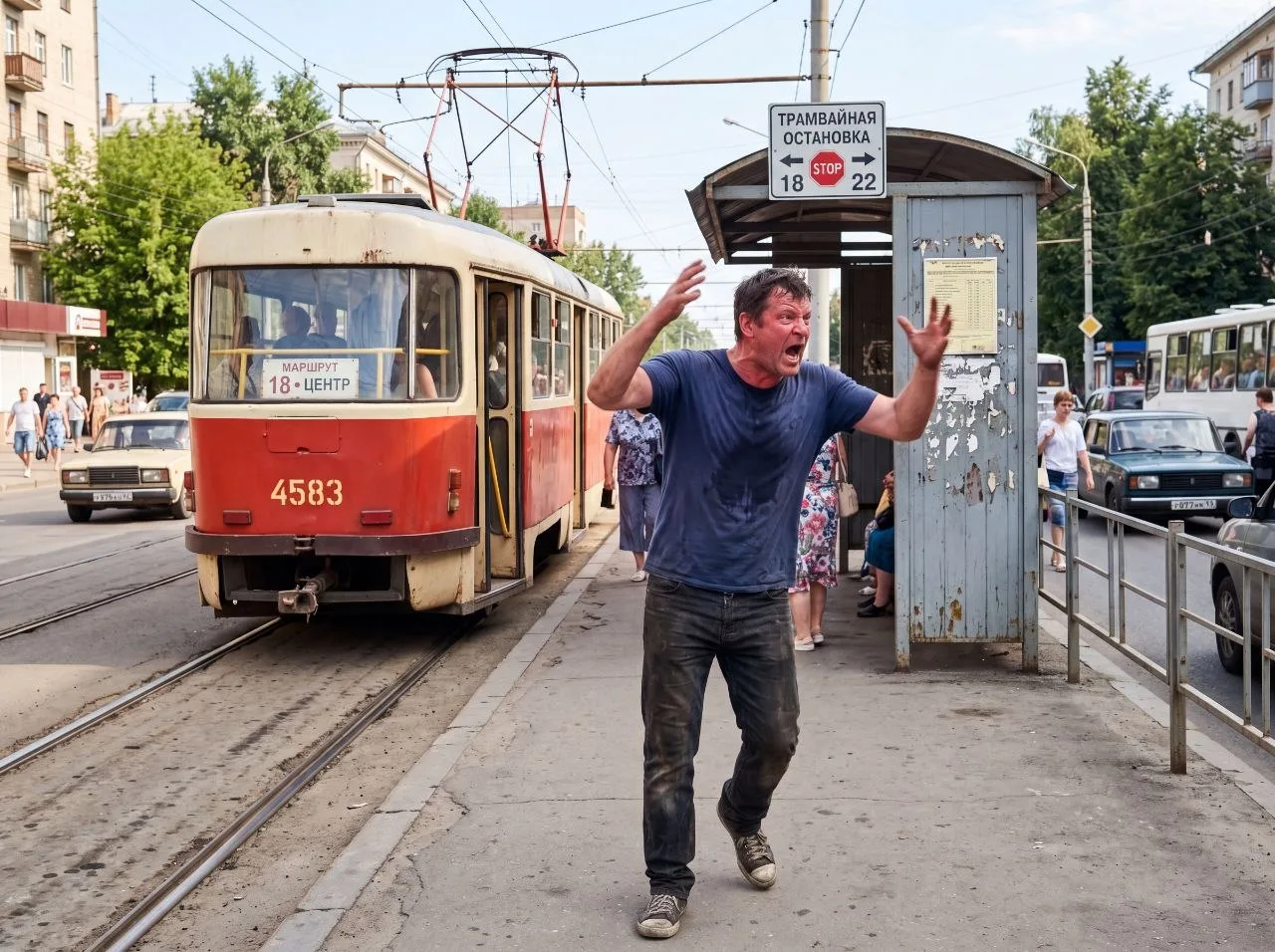 😬 Агрессивный пьяница угрожал женщине с ребенком на остановке в Барнауле