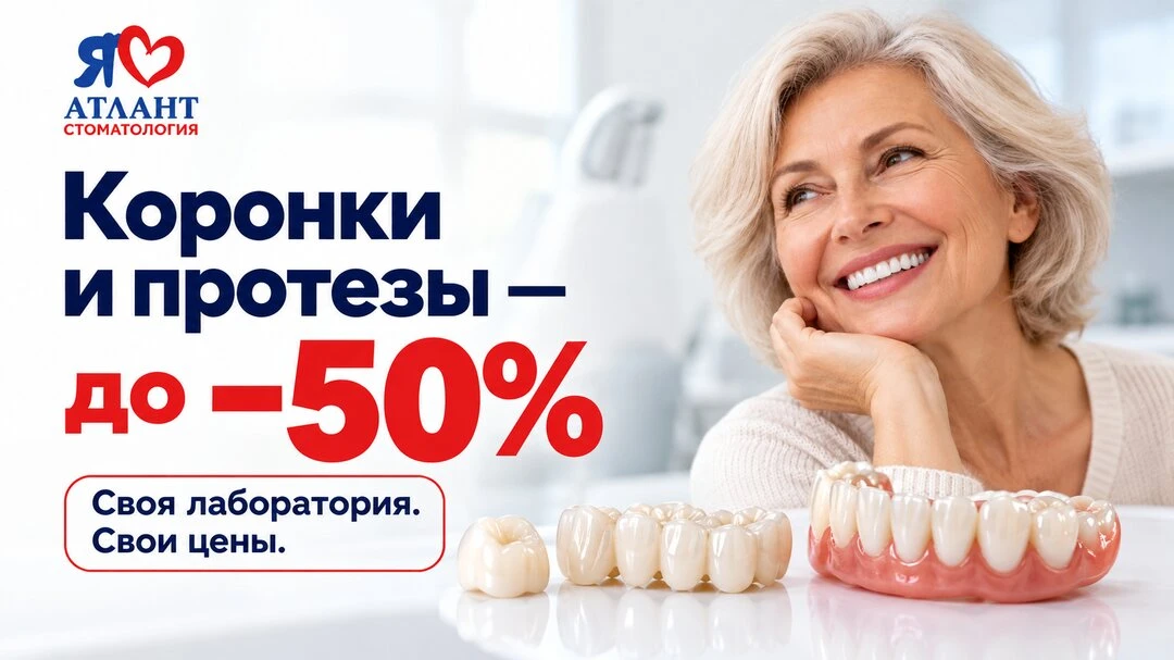 Коронки и протезы — до −50%. Своя лаборатория. Свои цены