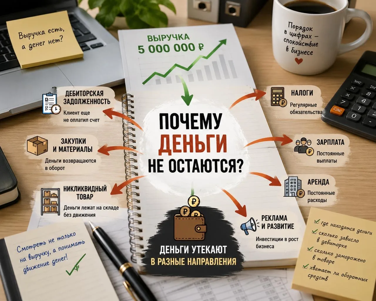 Почему выручка есть, а денег в компании все равно нет?