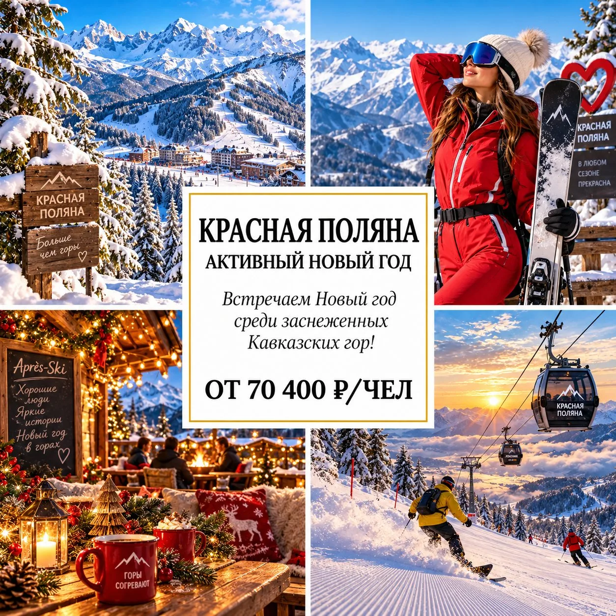 🎄 ОТ 70 400 Р/ЧЕЛ — АКТИВНЫЙ НОВЫЙ ГОД НА КРАСНОЙ ПОЛЯНЕ! ⛷️