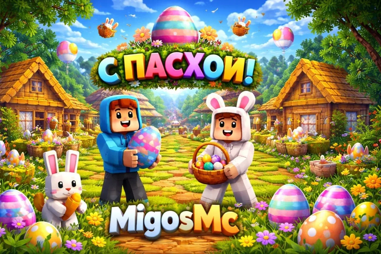 🐣 Христос Воскресе! И вайп на всех режимах IP: mc.migosmc.net🐣